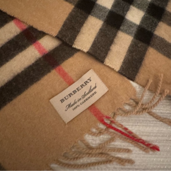 Burberry London Nova Check Plaid Tan 100% Cashmere Scarf 168X30cm Authentic - Picture 3 of 5